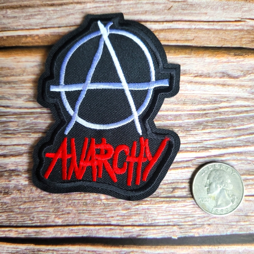 Anarchy Punk Goth Antiestablishment Government Embroidered Patch - Picture 2 of 2